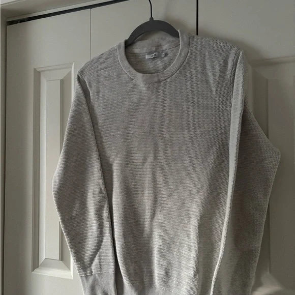 Mango Men's Light Gray Crewneck Textured Sweater - Picture 5 of 11